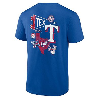 Men's Fanatics Branded Royal Texas Rangers Split Zone T-Shirt