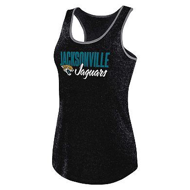 Women's Fanatics Heather Black Jacksonville Jaguars Plus Size Fuel Tank Top