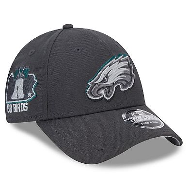 Youth New Era  Graphite Philadelphia Eagles 2024 NFL Draft 9FORTY Adjustable Hat