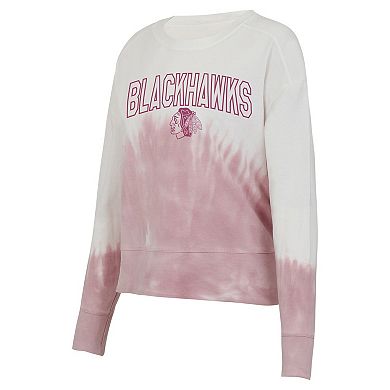 Women's Concepts Sport Pink/White Chicago Blackhawks Orchard Tie-Dye Long Sleeve T-Shirt