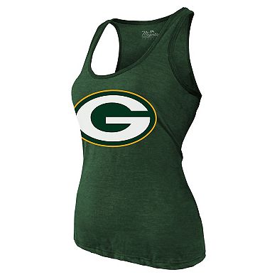 Women's Majestic Threads Jordan Love Green Green Bay Packers Name & Number Tri-Blend Tank Top