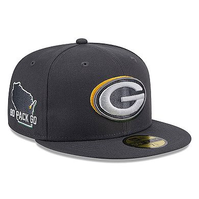 Men's New Era  Graphite Green Bay Packers Official 2024 NFL Draft On Stage 59FIFTY Fitted Hat