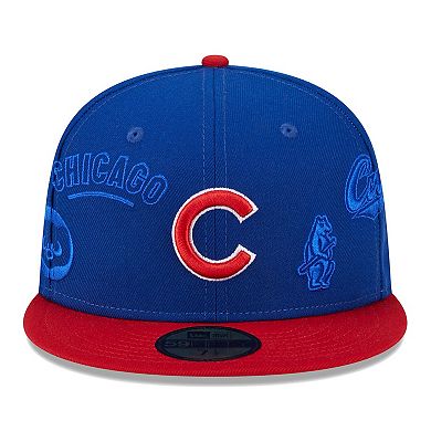 Men's New Era Royal/Red Chicago Cubs Multi Logo 59FIFTY Fitted Hat