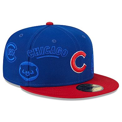 Men's New Era Royal/Red Chicago Cubs Multi Logo 59FIFTY Fitted Hat