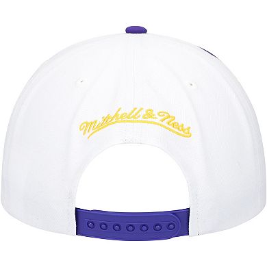 Men's Mitchell & Ness White/Purple Los Angeles Lakers Waverunner Snapback Hat