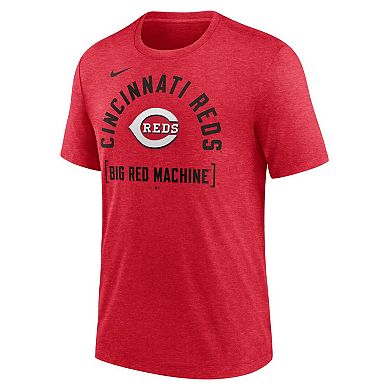 Men's Nike Heather Red Cincinnati Reds Swing Big Tri-Blend T-Shirt