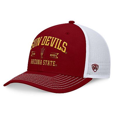 Men's Top of the World Maroon Arizona State Sun Devils Carson Trucker Adjustable Hat