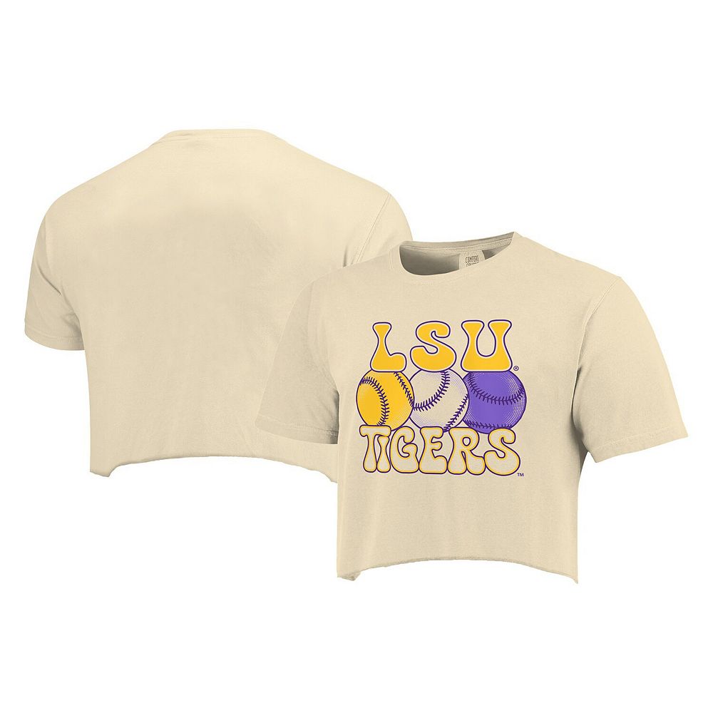 Whereable Art LSU Bleu Comfort Colors Crop Tee main image 0