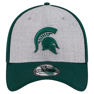 Men's New Era Heather Gray/Green Michigan State Spartans Two-Tone 39THIRTY Flex Hat