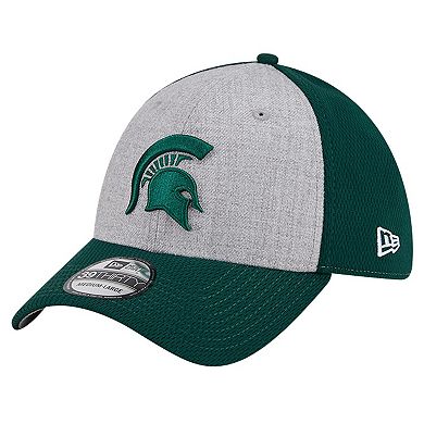 Men's New Era Heather Gray/Green Michigan State Spartans Two-Tone 39THIRTY Flex Hat