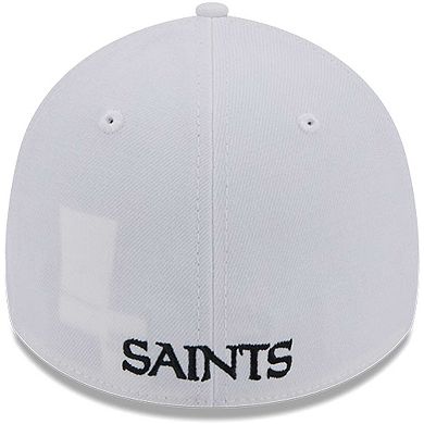Men's New Era White New Orleans Saints Main 39THIRTY Flex Hat