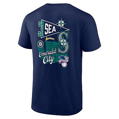 Men's Fanatics Branded Navy Seattle Mariners Split Zone T-Shirt