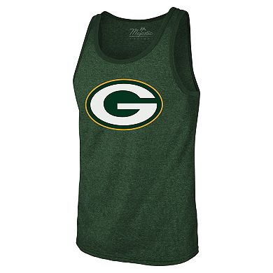 Men's Majestic Threads Jordan Love Green Green Bay Packers Tri-Blend Player Name & Number Tank Top