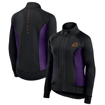 Women's Fanatics Signature Black Phoenix Suns Studio Fitted Full-Zip Gym Track Jacket