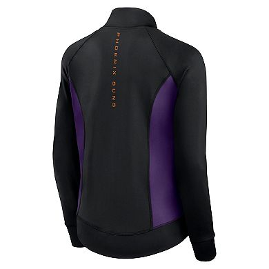 Women's Fanatics Black Phoenix Suns Studio Fitted Full-Zip Gym Track Jacket