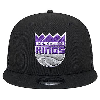 Men's New Era Gray Sacramento Kings Evergreen Meshback 9FIFTY Snapback Hat