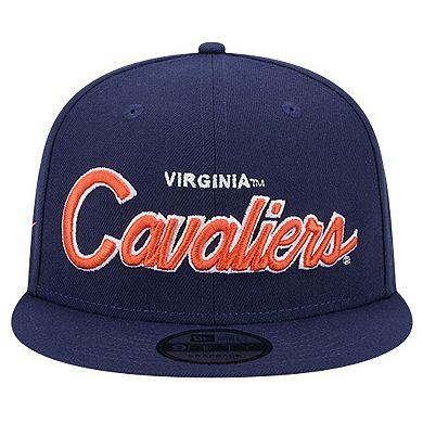 Men's New Era Navy Virginia Cavaliers Team Script 9FIFTY Snapback Hat