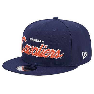 Men's New Era Navy Virginia Cavaliers Team Script 9FIFTY Snapback Hat