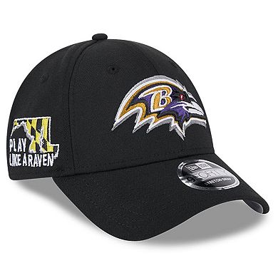 Men's New Era  Black Baltimore Ravens 2024 NFL Draft 9FORTY Adjustable Hat