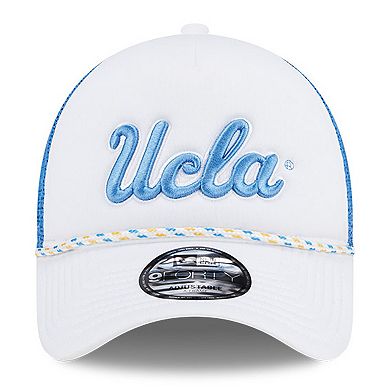 Men's New Era White/Blue UCLA Bruins Court Sport Foam A-Frame 9FORTY Adjustable Trucker Hat