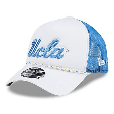 Men's New Era White/Blue UCLA Bruins Court Sport Foam A-Frame 9FORTY Adjustable Trucker Hat