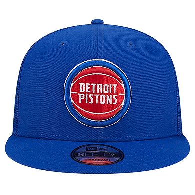 Men's New Era Blue Detroit Pistons Evergreen Meshback 9FIFTY Snapback Hat