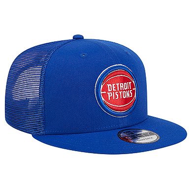 Men's New Era Blue Detroit Pistons Evergreen Meshback 9FIFTY Snapback Hat