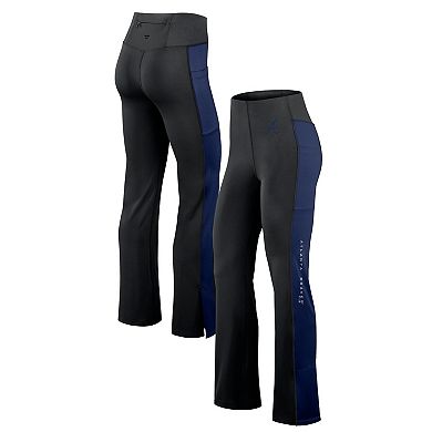 Women's Fanatics Signature Black Atlanta Braves Studio Fitted Flared Leggings