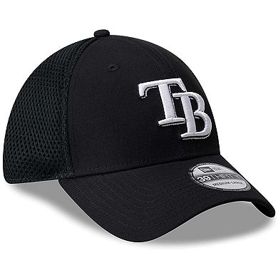 Men's New Era Tampa Bay Rays Evergreen Black & White Neo 39THIRTY Flex Hat