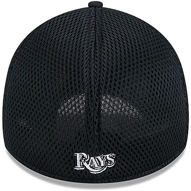 Men's New Era Tampa Bay Rays Evergreen Black & White Neo 39THIRTY Flex Hat