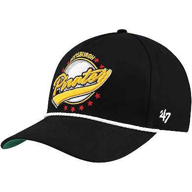 Men's '47 Black Pittsburgh Pirates Wax Pack Collection Premier Hitch Adjustable Hat