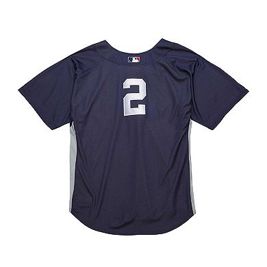 Men's Mitchell & Ness Derek Jeter Navy New York Yankees Cooperstown Collection Batting Practice Jersey