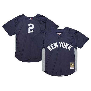 Men's Mitchell & Ness Derek Jeter Navy New York Yankees Cooperstown Collection Batting Practice Jersey