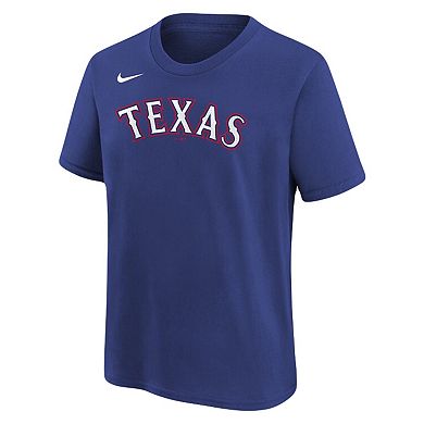 Youth Nike Josh Jung Royal Texas Rangers Name & Number T-Shirt