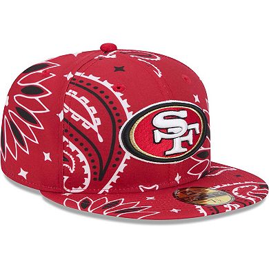 Men's New Era Scarlet San Francisco 49ers Paisley 59FIFTY Fitted Hat