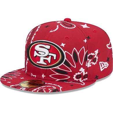 Men's New Era Scarlet San Francisco 49ers Paisley 59FIFTY Fitted Hat