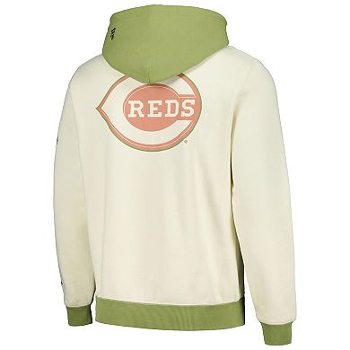 Men's New Era Cream/Green Cincinnati Reds Color Pop Pullover Hoodie