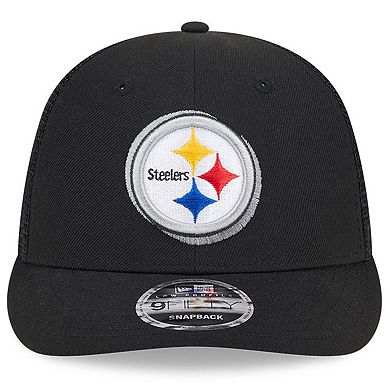 Men's New Era  Black Pittsburgh Steelers 2024 NFL Draft Low Profile Trucker 9FIFTY Adjustable Hat