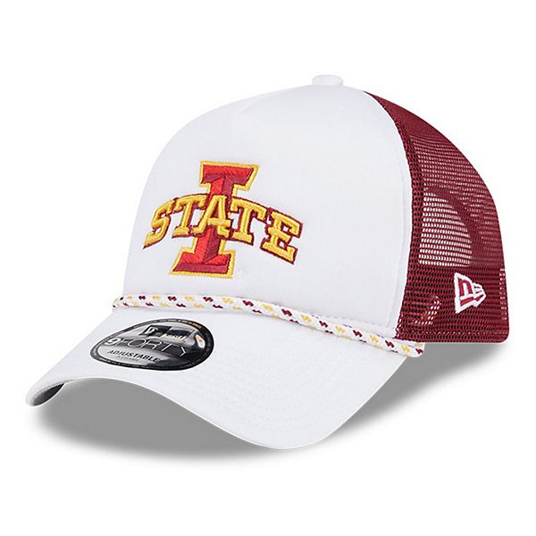 Men's New Era White/Cardinal Iowa State Cyclones Court Sport Foam A ...