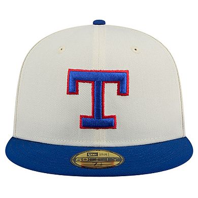 Men's New Era Cream Texas Rangers Cooperstown Collection Chrome 59FIFTY Fitted Hat