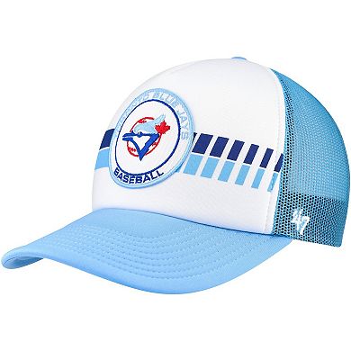 Men's '47 White/Powder Blue Toronto Blue Jays Cooperstown Collection Wax Pack Express Trucker Adjustable Hat