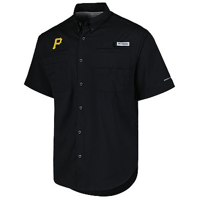 Men's Columbia Black Pittsburgh Pirates Tamiami Omni-Shade Button-Down Shirt