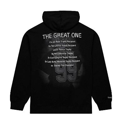 Men's Mitchell & Ness Wayne Gretzky Black Los Angeles Kings Premium Name & Number Fleece Pullover Sweatshirt
