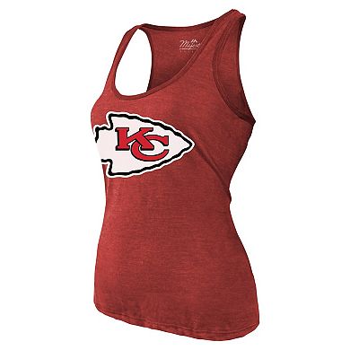 Women's Majestic Threads Patrick Mahomes Red Kansas City Chiefs Name & Number Tri-Blend Tank Top