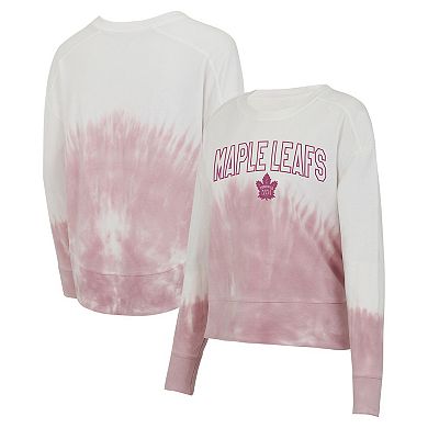 Women's Concepts Sport Pink/White Toronto Maple Leafs Orchard Tie-Dye Long Sleeve T-Shirt