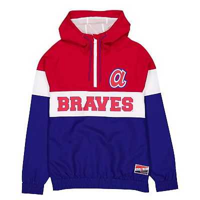 Men's New Era Blue Atlanta Braves Ripstop Raglan Quarter-Zip