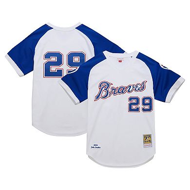 Men's Mitchell & Ness John Smoltz White Atlanta Braves 2004 Cooperstown Collection Authentic Throwback Jersey