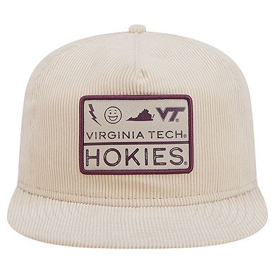 Men's New Era Cream Virginia Tech Hokies Corduroy Golfer Snapback Hat