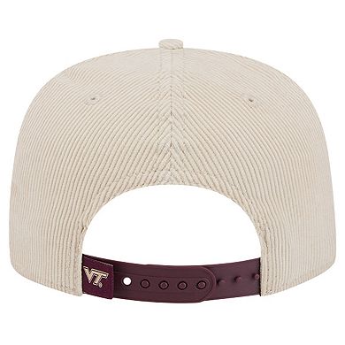 Men's New Era Cream Virginia Tech Hokies Corduroy Golfer Snapback Hat