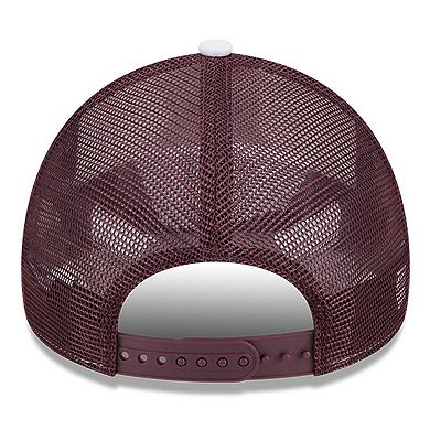 Men's New Era White/Maroon Minnesota Golden Gophers Court Sport Foam A-Frame 9FORTY Adjustable Trucker Hat
